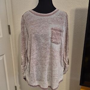 Jane and Delancey Long Sleeve Top - Cream and Brown